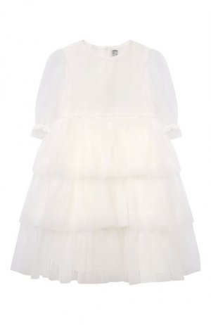 Платье Il Gufo. Цвет: белый