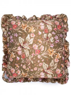 Подушка с цветочным принтом и оборками Preen By Thornton Bregazzi. Цвет: зеленый