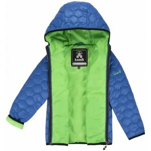 Куртка, размер 128, зеленый, синий Kamik. Цвет: синий/зеленый