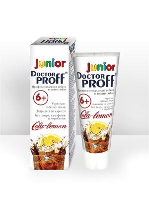 Зубная паста Doctor Proff Junior детская Кола-Лимон 6+ 100г, упаковка 2 шт.. Цвет: белый