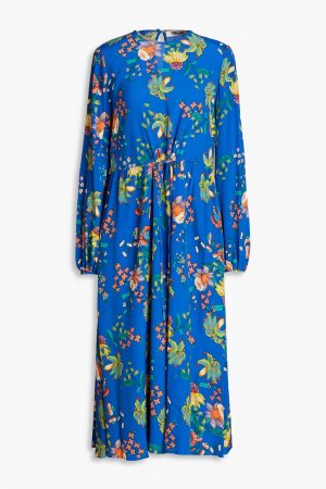Платье миди из крепдешина Sydney с цветочным принтом DIANE VON FURSTENBERG, синий Furstenberg