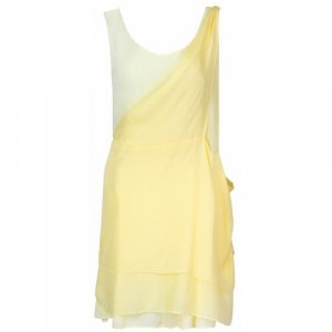Платье , натуральный шелк, вечернее, прилегающее, размер 40, желтый Pollini. Цвет: желтый