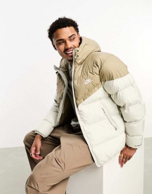 Утепленная куртка с капюшоном цвета хаки и парусом Windrunner Nike