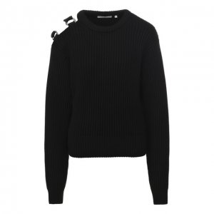 Хлопковый пуловер Helmut Lang. Цвет: чёрный