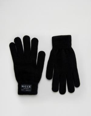 Черные перчатки Nicce London. Цвет: черный