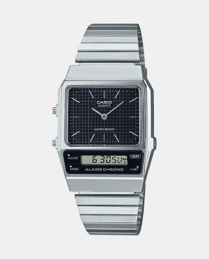 Vintage New Combi AQ-800E-1AEF Стальные мужские часы , серебро Casio