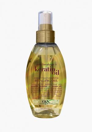 Масло для волос Johnson & OGX спрей Легкое кератиновое против ломкости Мгновенное восстановление, 118 мл. Цвет: прозрачный