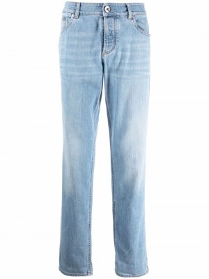 Прямые джинсы с завышенной талией Brunello Cucinelli. Цвет: синий