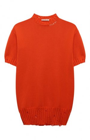 Хлопковое платье Marni. Цвет: оранжевый