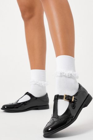 Лакированные школьные туфли Girl в стиле Мэри Джейн Долли на широкую ногу от , черный Lipsy