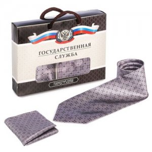 Подарочный набор: галстук и платок Государственная служба нет бренда
