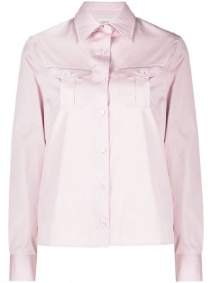 Рубашка на пуговицах с клапанами карманах Lemaire. Цвет: розовый