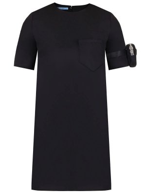 Платье из Re-Nylon PRADA. Цвет: черный