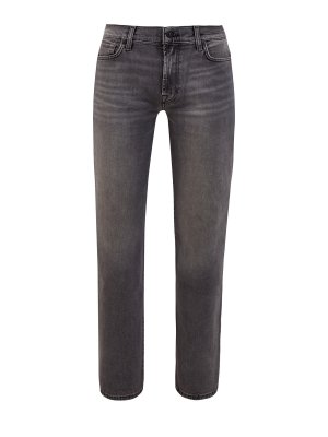 Прямые джинсы на средней посадке из денима Luxe Vintage 7 FOR ALL MANKIND. Цвет: серый