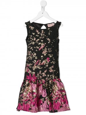 Платье мини Floria с жатым эффектом MARCHESA NOTTE MINI. Цвет: черный