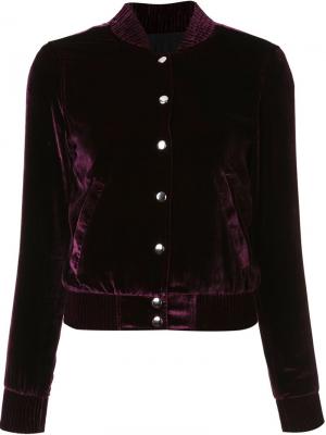 Укороченная куртка с бархатным эффектом Theperfext. Цвет: розовый и фиолетовый