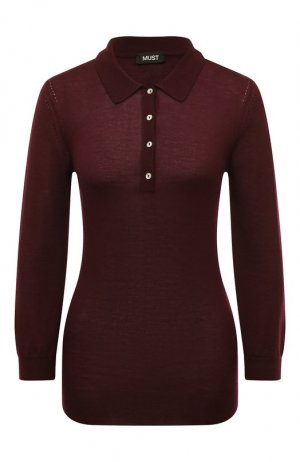 Кашемировый пуловер-поло MUST. Цвет: бордовый