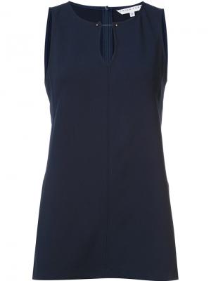 Блузка без рукавов с круглым вырезом Trina Turk. Цвет: синий