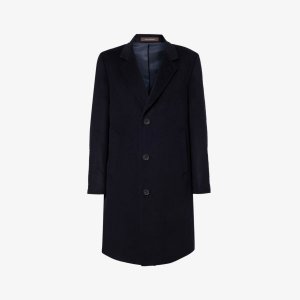 Пальто Shaw из смесовой шерсти с лацканами , темно-синий Oscar Jacobson