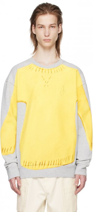 Серо-желтый свитер Trompe L'Oeil Jw Anderson