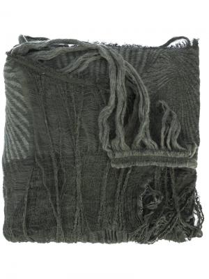 Textured fringed scarf Forme Dexpression D'expression. Цвет: зелёный