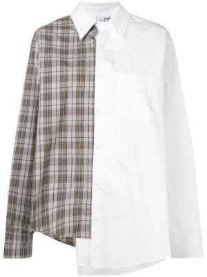 Асимметричная рубашка с принтом Vaquera. Цвет: белый