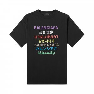 Футболка с логотипом Languages, цвет Черный/Многоцветный Balenciaga