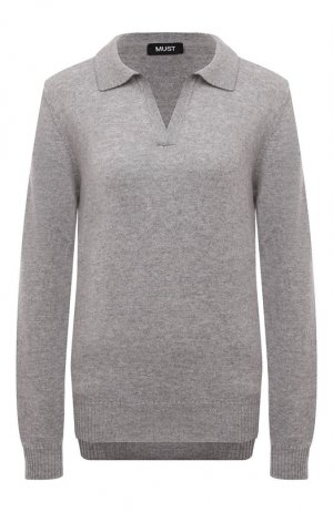 Кашемировый пуловер-поло MUST. Цвет: серый