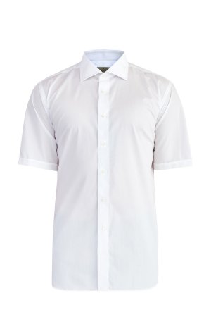 Базовая белая рубашка с коротким рукавом из поплина Impeccabile CANALI. Цвет: белый