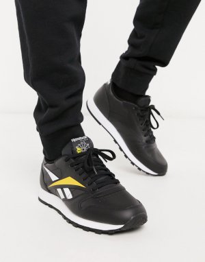 Черные кожаные кроссовки с логотипом Reebok Classic-Черный Classics