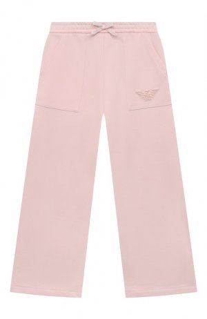 Хлопковые брюки Emporio Armani. Цвет: розовый