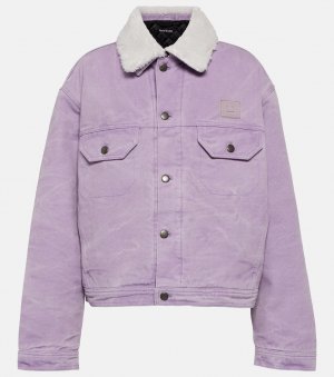 Джинсовая куртка с отделкой из искусственного меха, фиолетовый Acne Studios