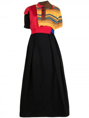 Платье поло в стиле колор-блок Kolor. Цвет: черный