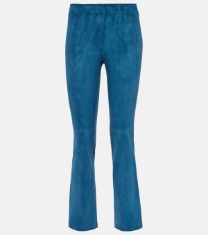 Замшевые расклешенные брюки jp twenty Stouls, синий STOULS