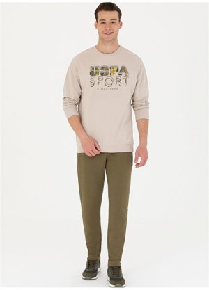 Мужские спортивные брюки узкого кроя цвета хаки с нормальной талией U.S. Polo Assn.
