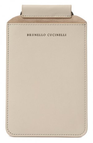 Кожаный чехол для iPhone Brunello Cucinelli. Цвет: кремовый