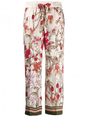 Укороченные брюки с цветочным принтом Cambio. Цвет: бежевый
