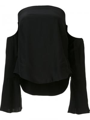 Блузка с открытыми плечами Piamita. Цвет: чёрный