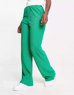 Зеленые прямые брюки Urban Revivo. Цвет: зеленый