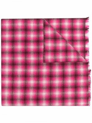 Клетчатый шарф с бахромой Isabel Marant. Цвет: розовый