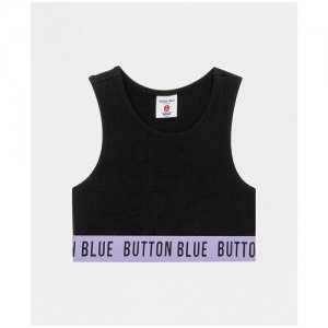 Укороченный топ , цвет черный, размер 146 Button Blue. Цвет: черный