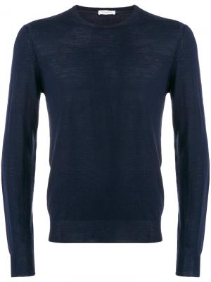 Пуловер с круглым вырезом Paolo Pecora. Цвет: синий