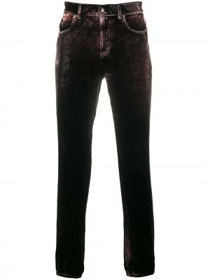 Бархатные джинсы скинни Saint Laurent. Цвет: фиолетовый