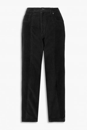 Двухцветные брюки прямого кроя из хлопка и вельвета , черный E.L.V. Denim