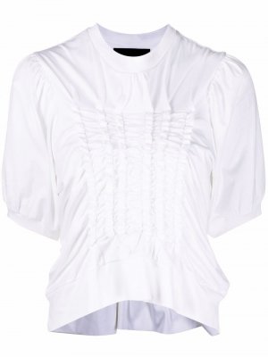Ruched cottonT-Shirt Simone Rocha. Цвет: белый