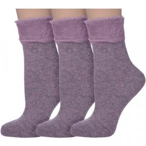 Носки , 3 пары, размер 36-40, фиолетовый HOBBY LINE. Цвет: фиолетовый/сиреневый