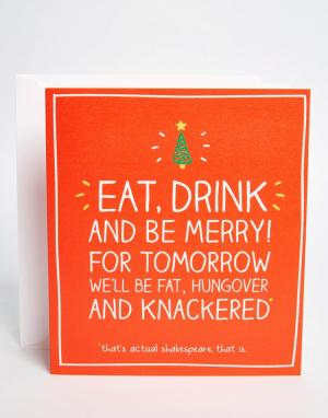 Рождественская открытка Eat Drink & Be Merry Happy Jackson. Цвет: мульти