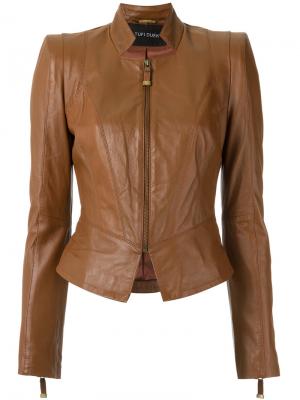Panelled leather jacket Tufi Duek. Цвет: коричневый