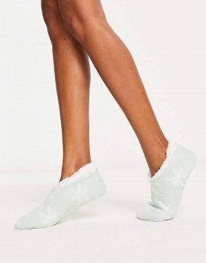 Мятные носки-тапочки Christmas со снежинками Brave Soul