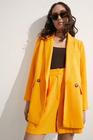 Свободный двубортный пиджак , желтый Warehouse